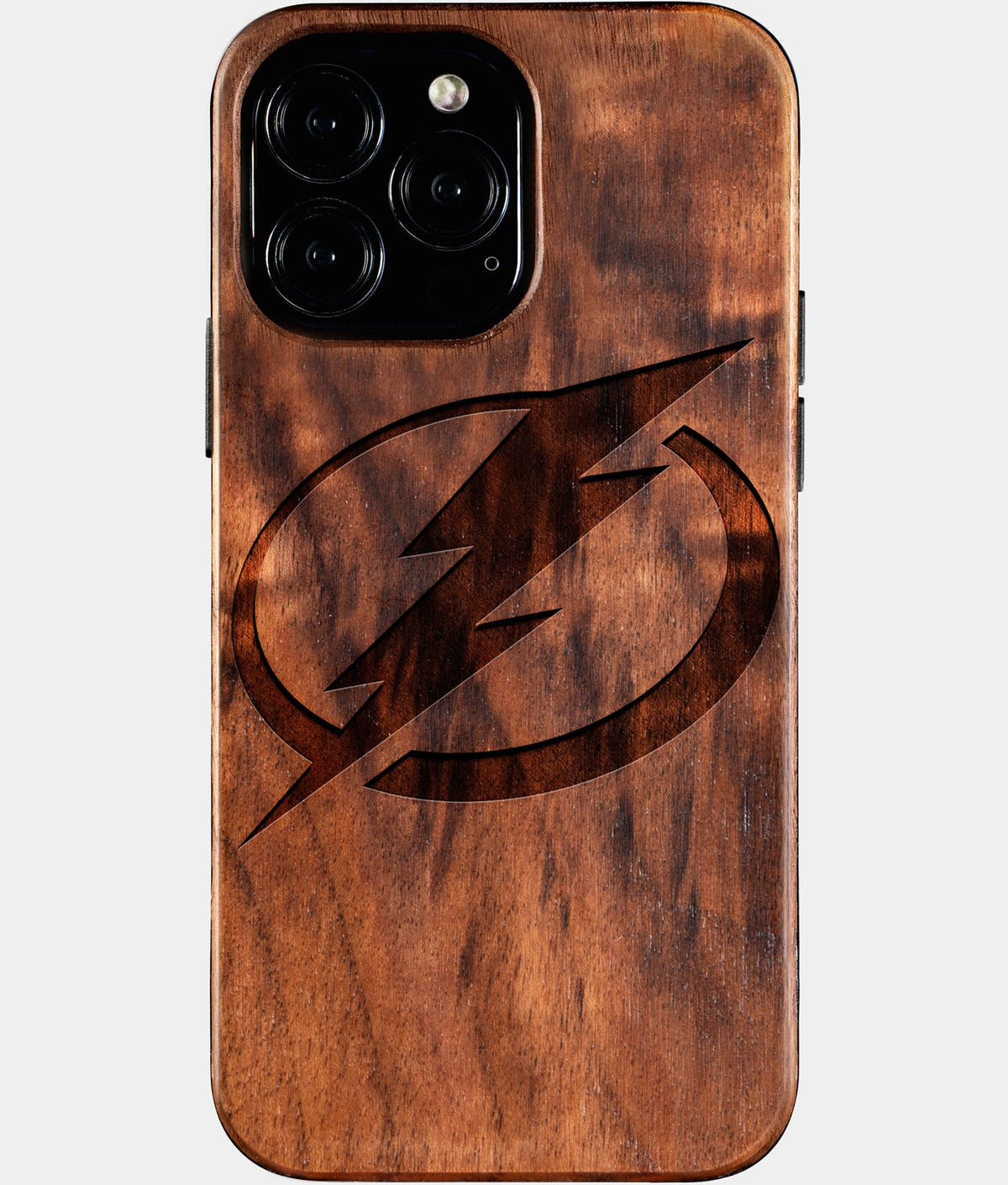Custom Tampa Bay Lightning iPhone 16/16 Pro/16 Pro Max/16 Plus Case - Wood Lightning Covers - Eco-friendly Tampa Bay Lightning iPhone 16 Case - Carved Wood Custom Tampa Bay Lightning Gift For Him - Monogrammed Personalized iPhone 16 Cover By Aldergrove & Oak