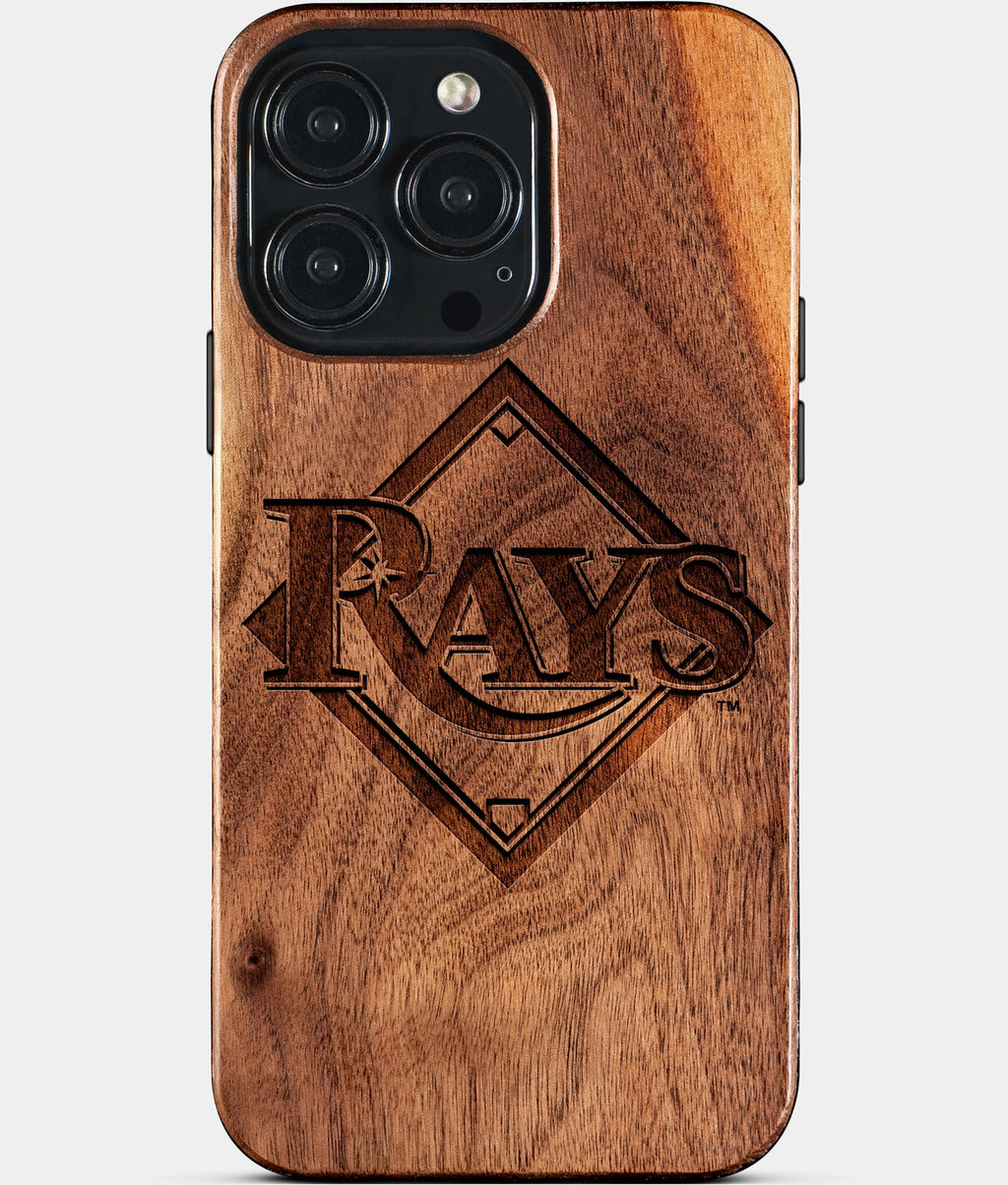 Custom Tampa Bay Rays iPhone 15/15 Pro/15 Pro Max/15 Plus Case - Wood Rays Cover - Eco-friendly Tampa Bay Rays iPhone 15 Case - Carved Wood Custom Tampa Bay Rays Gift For Him - Monogrammed Personalized iPhone 15 Cover By Aldergrove & Oak
