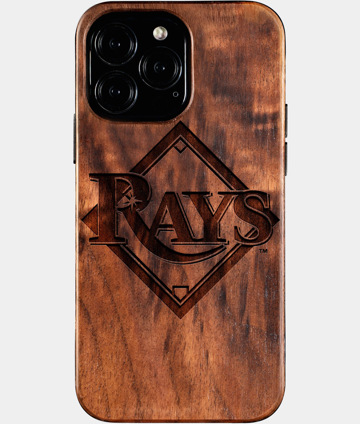 Custom Tampa Bay Rays iPhone 16/16 Pro/16 Pro Max/16 Plus Case - Wood Rays Cover - Eco-friendly Tampa Bay Rays iPhone 16 Case - Carved Wood Custom Tampa Bay Rays Gift For Him - Monogrammed Personalized iPhone 16 Cover By Aldergrove & Oak