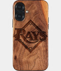 Eco-friendly Tampa Bay Rays iPhone 17 Case - Carved Wood Custom Tampa Bay Rays Gift For Him - Monogrammed Personalized iPhone 17 Cover By Aldergrove & Oak