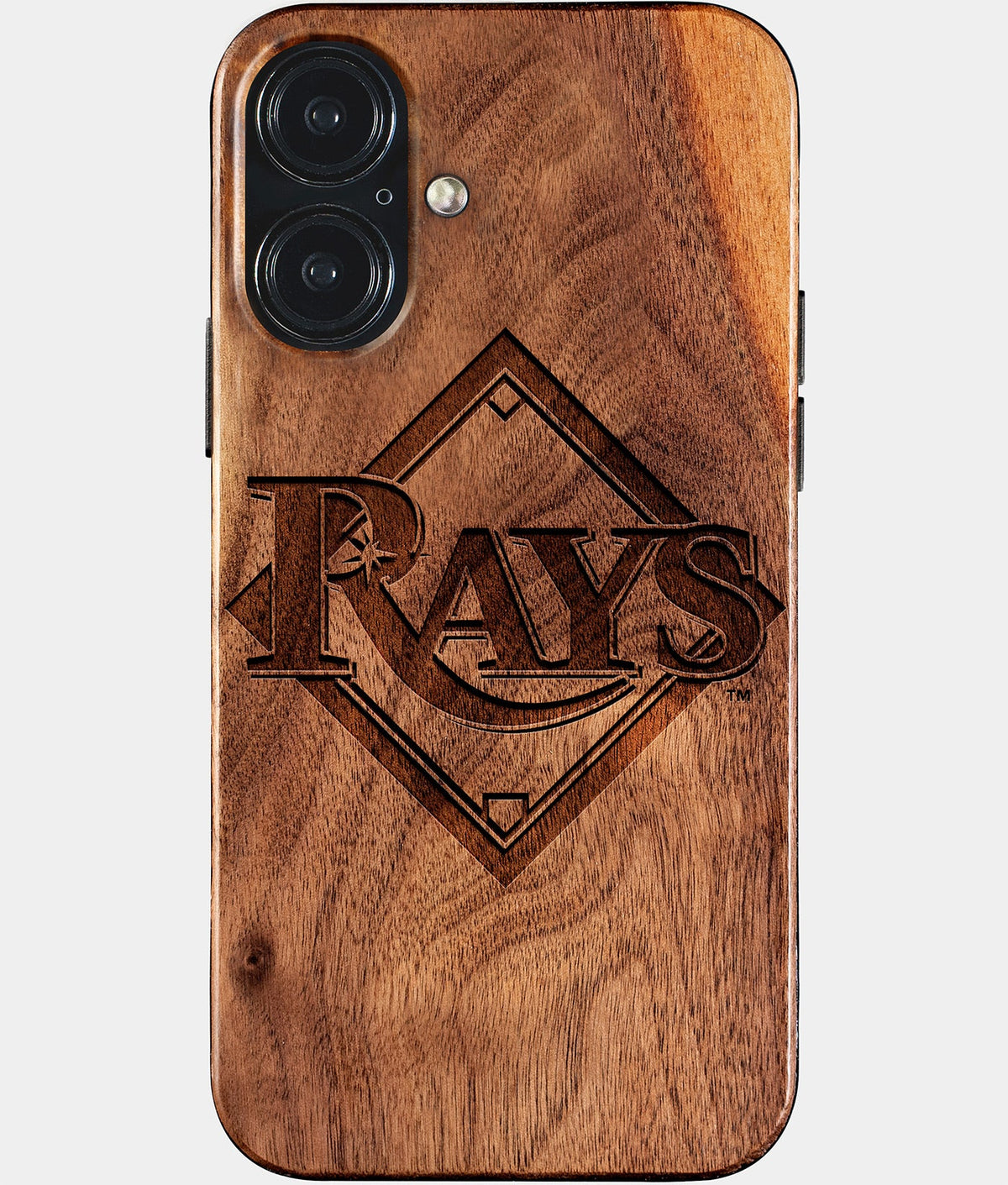 Eco-friendly Tampa Bay Rays iPhone 17 Case - Carved Wood Custom Tampa Bay Rays Gift For Him - Monogrammed Personalized iPhone 17 Cover By Aldergrove & Oak