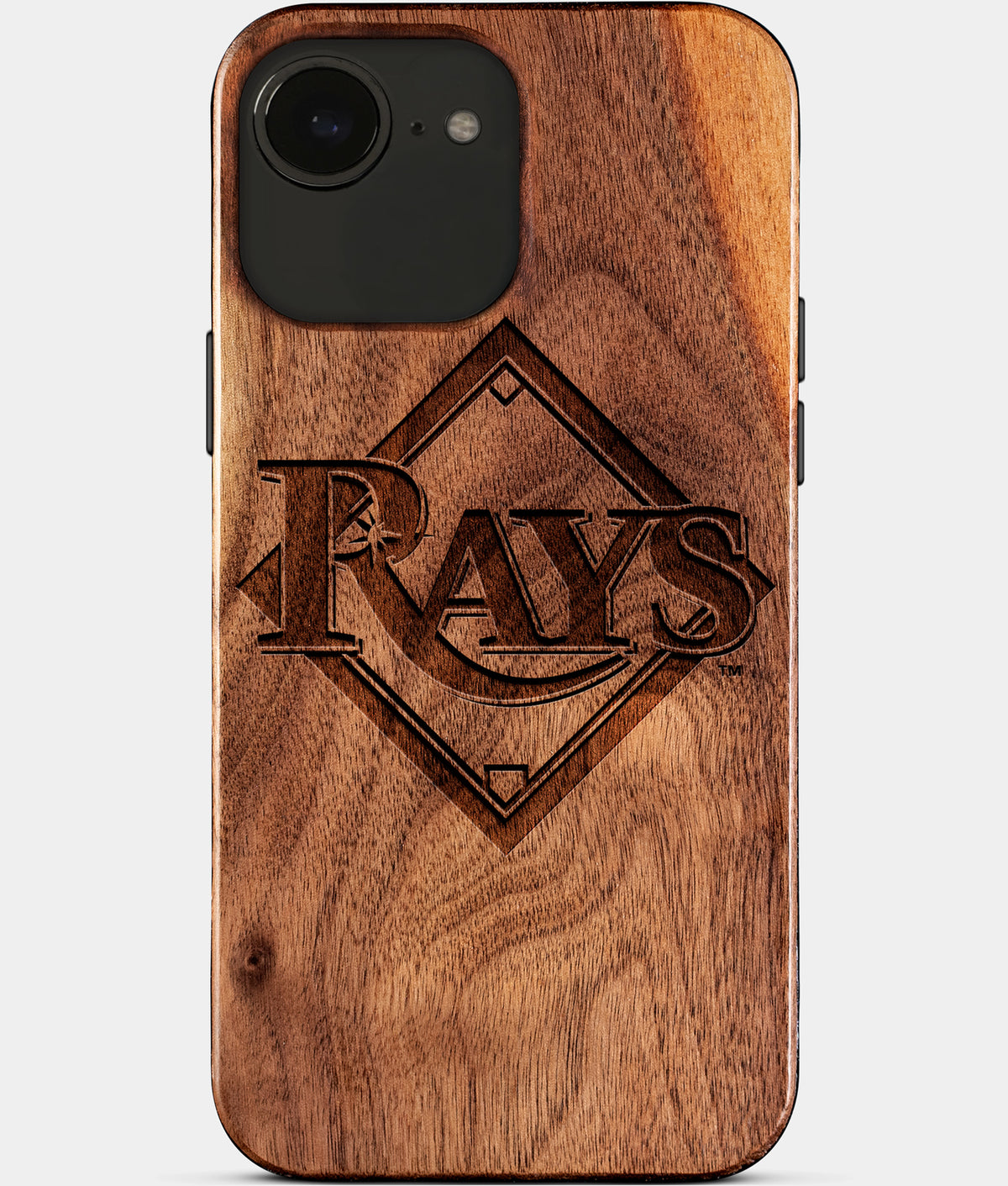 Eco-friendly Tampa Bay Rays iPhone 17e Case - Carved Wood Custom Tampa Bay Rays Gift For Him - Monogrammed Personalized iPhone 17e Cover By Aldergrove & Oak