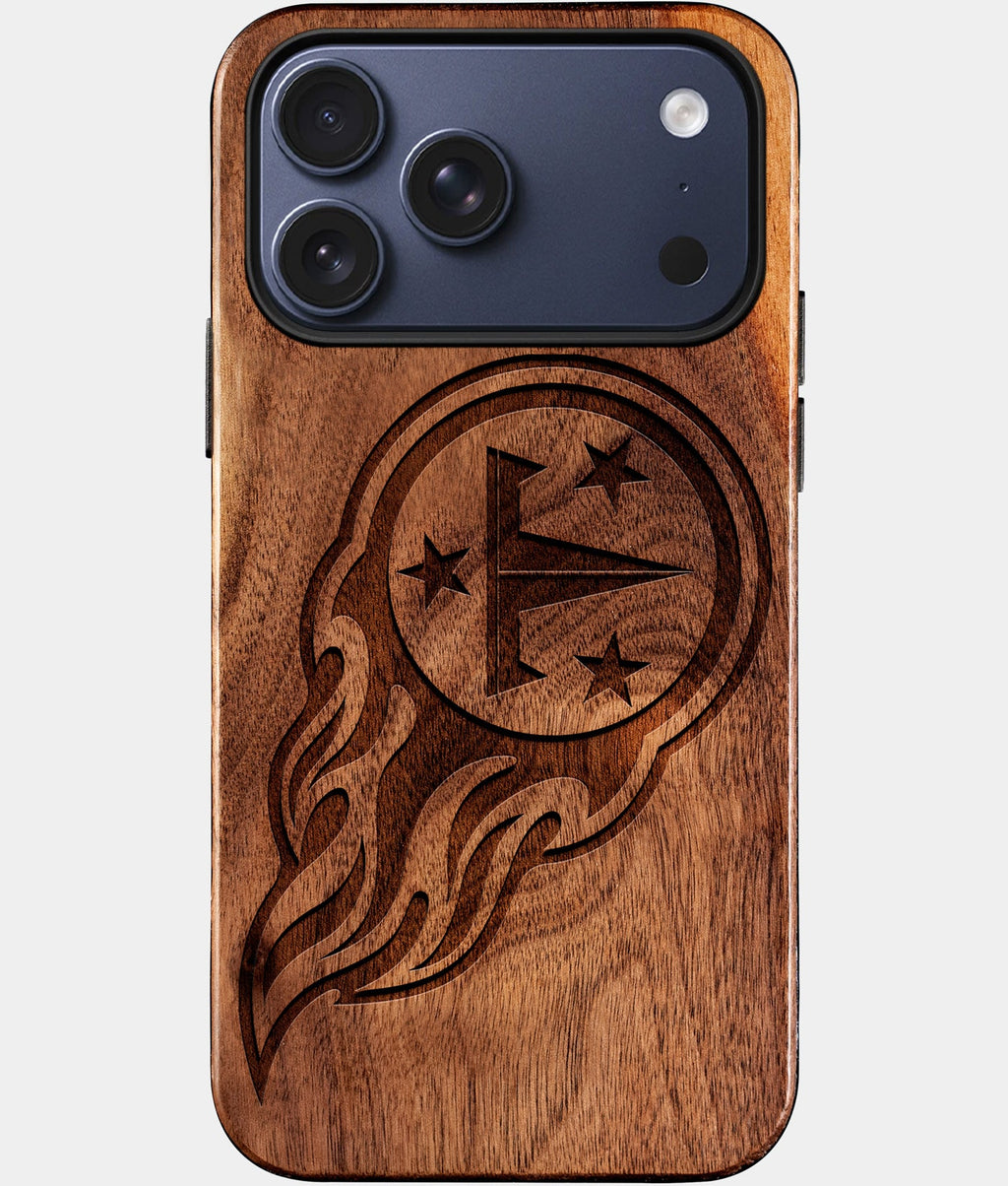 Custom Tennessee Titans iPhone 17/17 Pro/17 Pro Max/17 Air Case - Wood Tennessee Titans Cover - Eco-friendly Tennessee Titans iPhone 17 Case - Carved Wood Custom Tennessee Titans Gift For Him - Monogrammed Personalized iPhone 17 Cover By Aldergrove & Oak