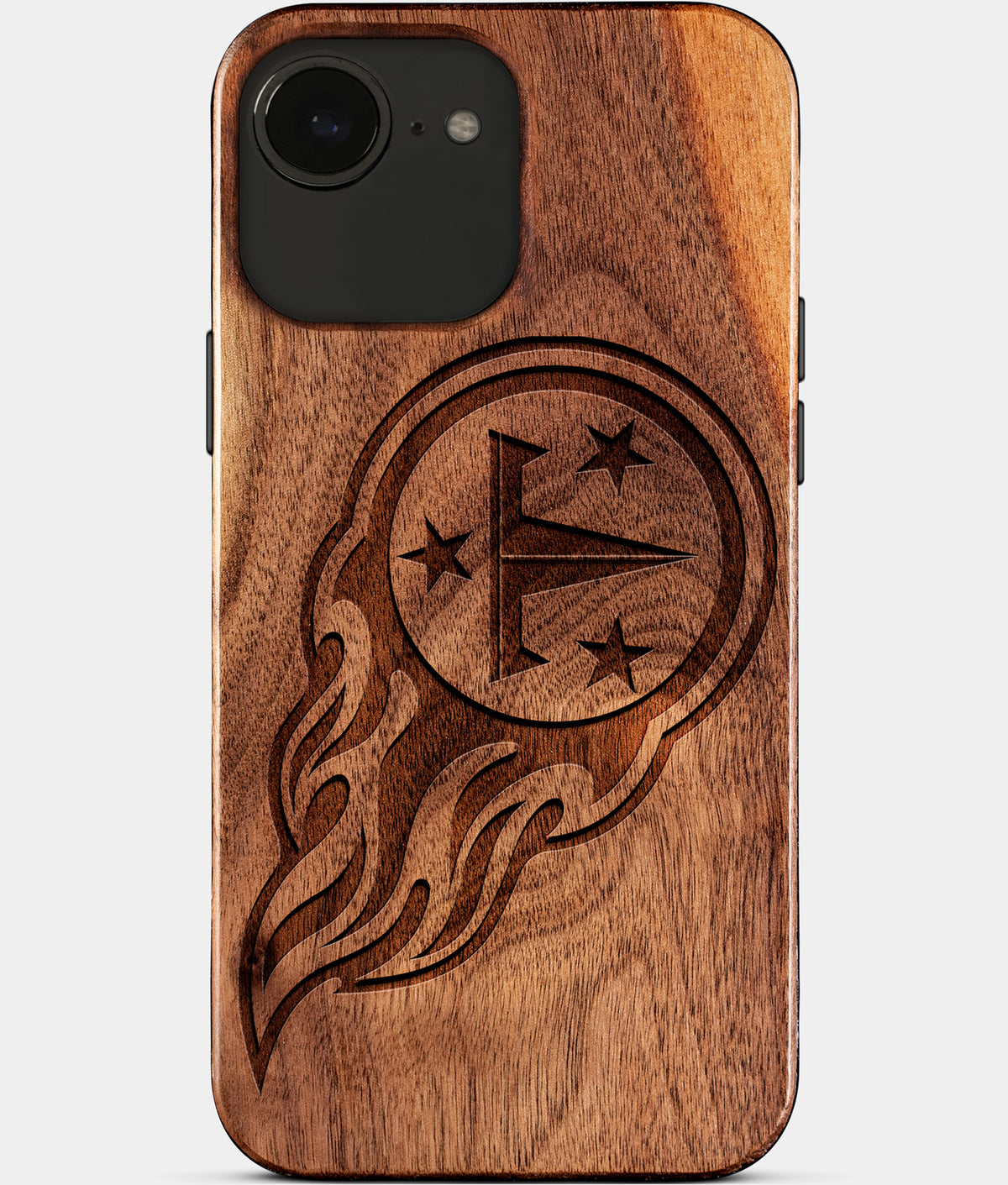 Eco-friendly Tennessee Titans iPhone 17e Case - Carved Wood Custom Tennessee Titans Gift For Him - Monogrammed Personalized iPhone 17e Cover By Aldergrove & Oak