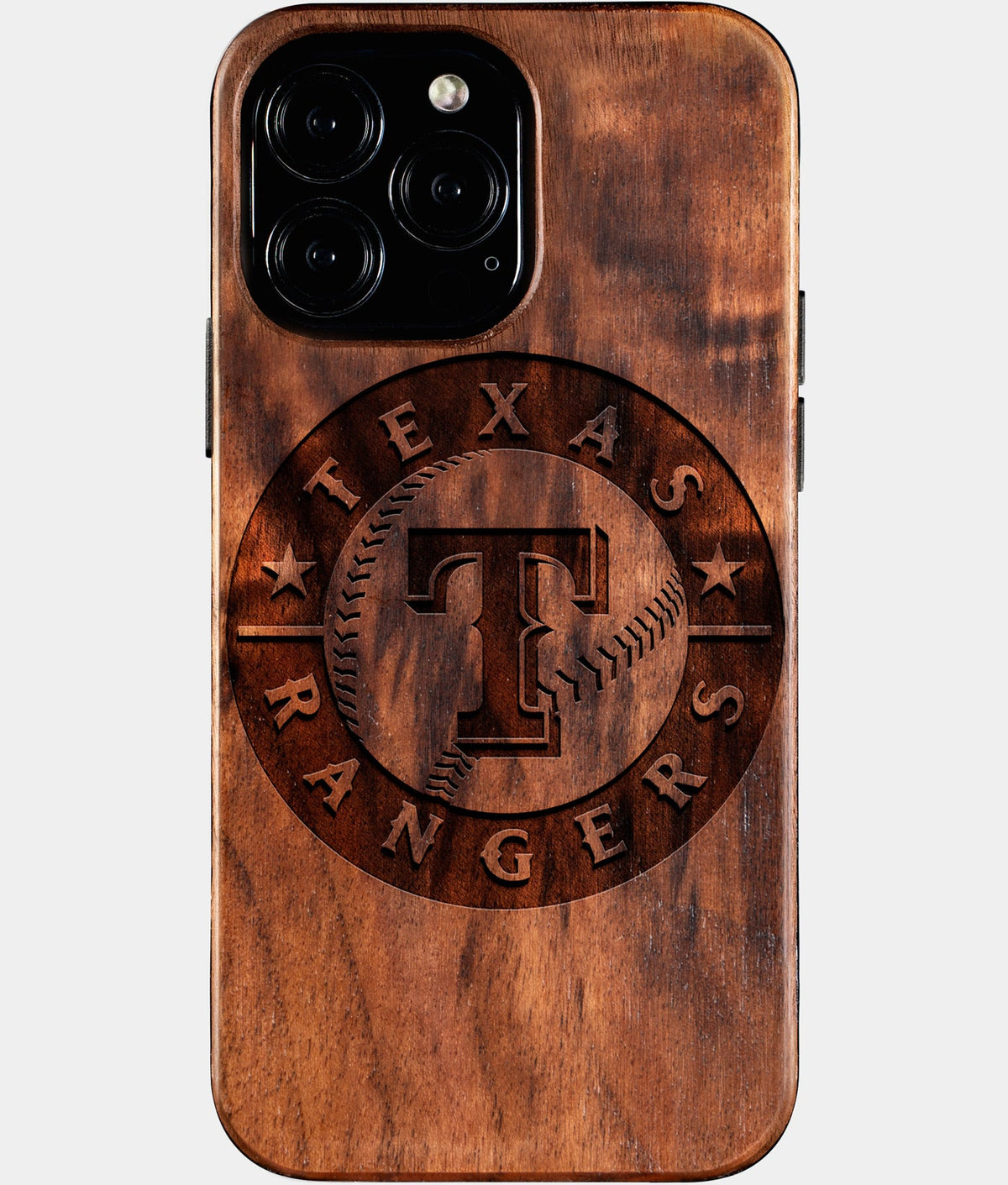 Custom Texas Rangers iPhone 16/16 Pro/16 Pro Max/16 Plus Case - Wood Rangers Cover - Eco-friendly Texas Rangers iPhone 16 Case - Carved Wood Custom Texas Rangers Gift For Him - Monogrammed Personalized iPhone 16 Cover By Aldergrove & Oak