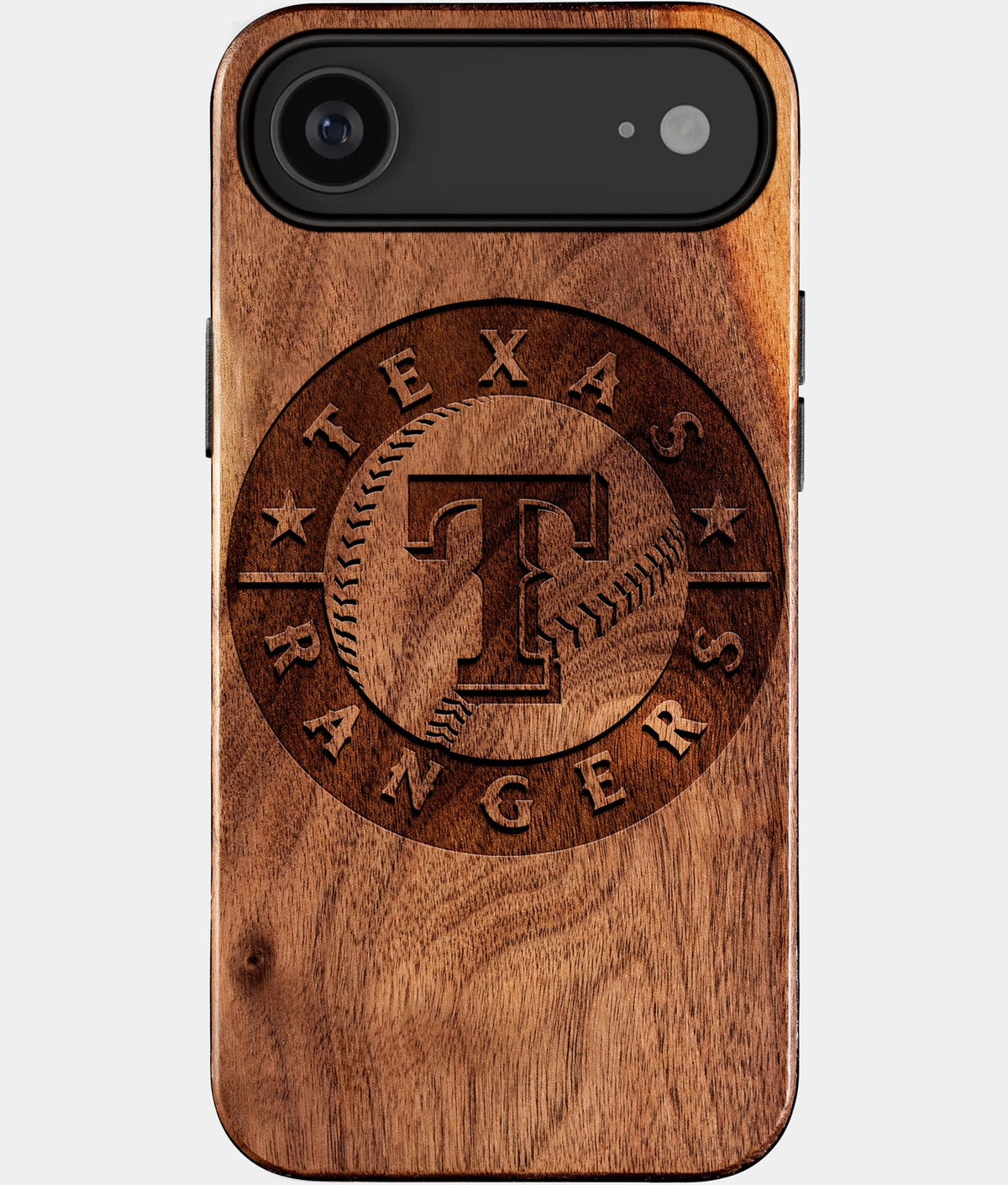 Eco-friendly Texas Rangers iPhone 17 Air Case - Carved Wood Custom Texas Rangers Gift For Him - Monogrammed Personalized iPhone 17 Air Cover By Aldergrove & Oak