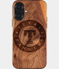 Eco-friendly Texas Rangers iPhone 17 Case - Carved Wood Custom Texas Rangers Gift For Him - Monogrammed Personalized iPhone 17 Cover By Aldergrove & Oak