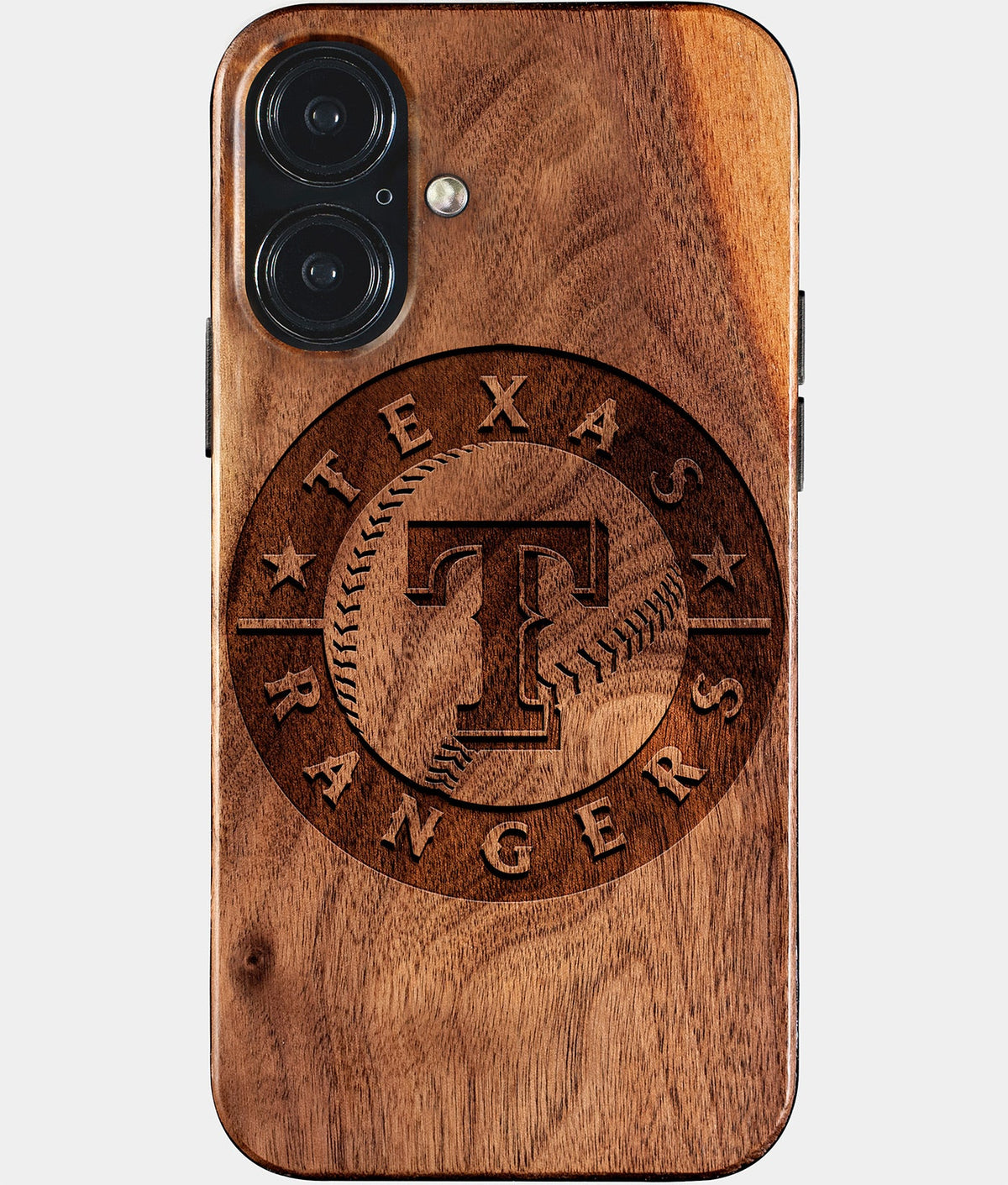 Eco-friendly Texas Rangers iPhone 17 Case - Carved Wood Custom Texas Rangers Gift For Him - Monogrammed Personalized iPhone 17 Cover By Aldergrove & Oak