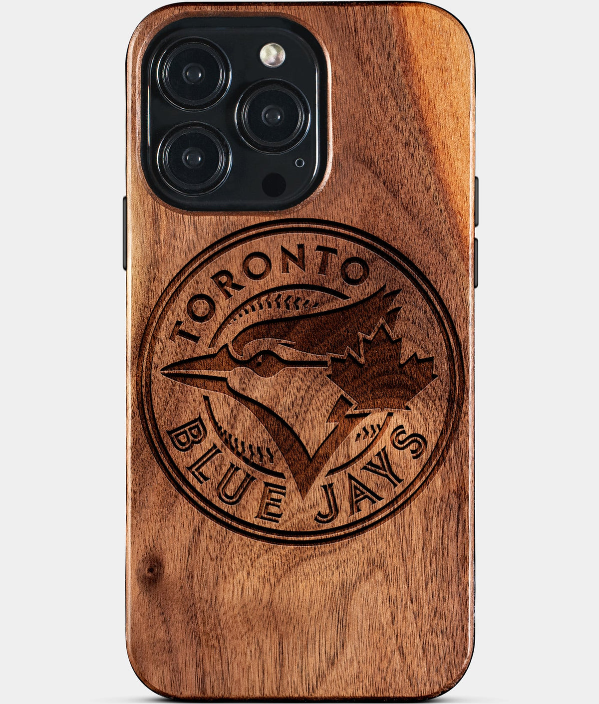 Custom Toronto Blue Jays iPhone 15/15 Pro/15 Pro Max/15 Plus Case - Wood Blue Jays Cover - Eco-friendly Toronto Blue Jays iPhone 15 Case - Carved Wood Custom Toronto Blue Jays Gift For Him - Monogrammed Personalized iPhone 15 Cover By Aldergrove & Oak