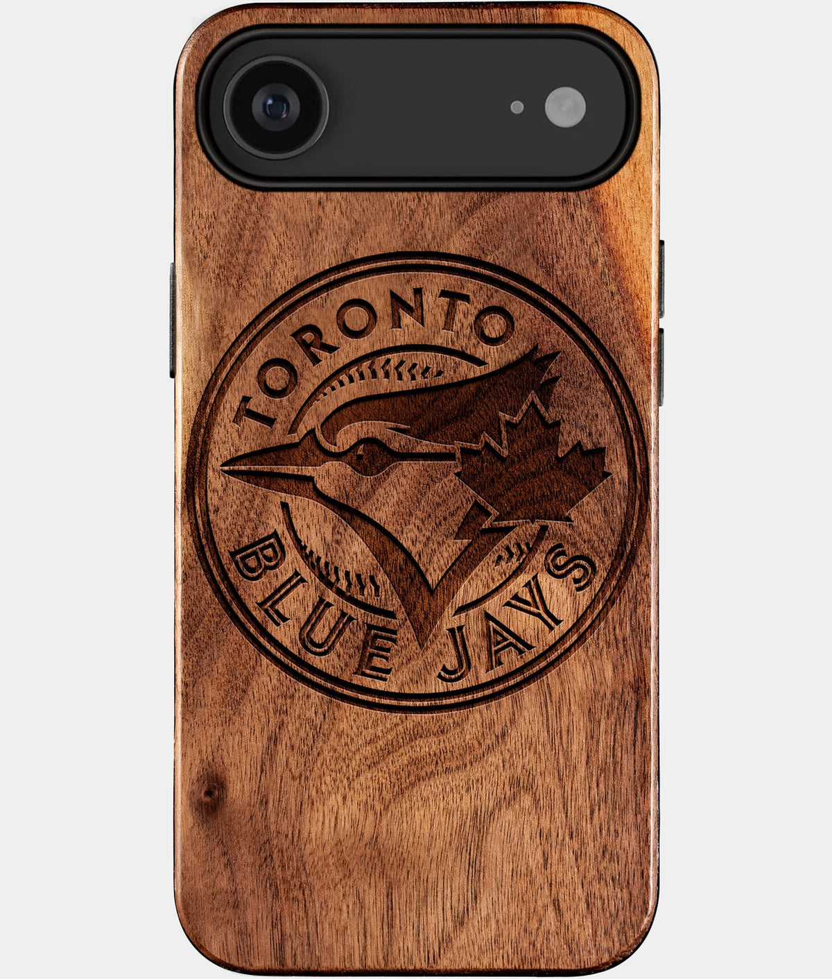 Eco-friendly Toronto Blue Jays iPhone 17 Air Case - Carved Wood Custom Toronto Blue Jays Gift For Him - Monogrammed Personalized iPhone 17 Air Cover By Aldergrove & Oak