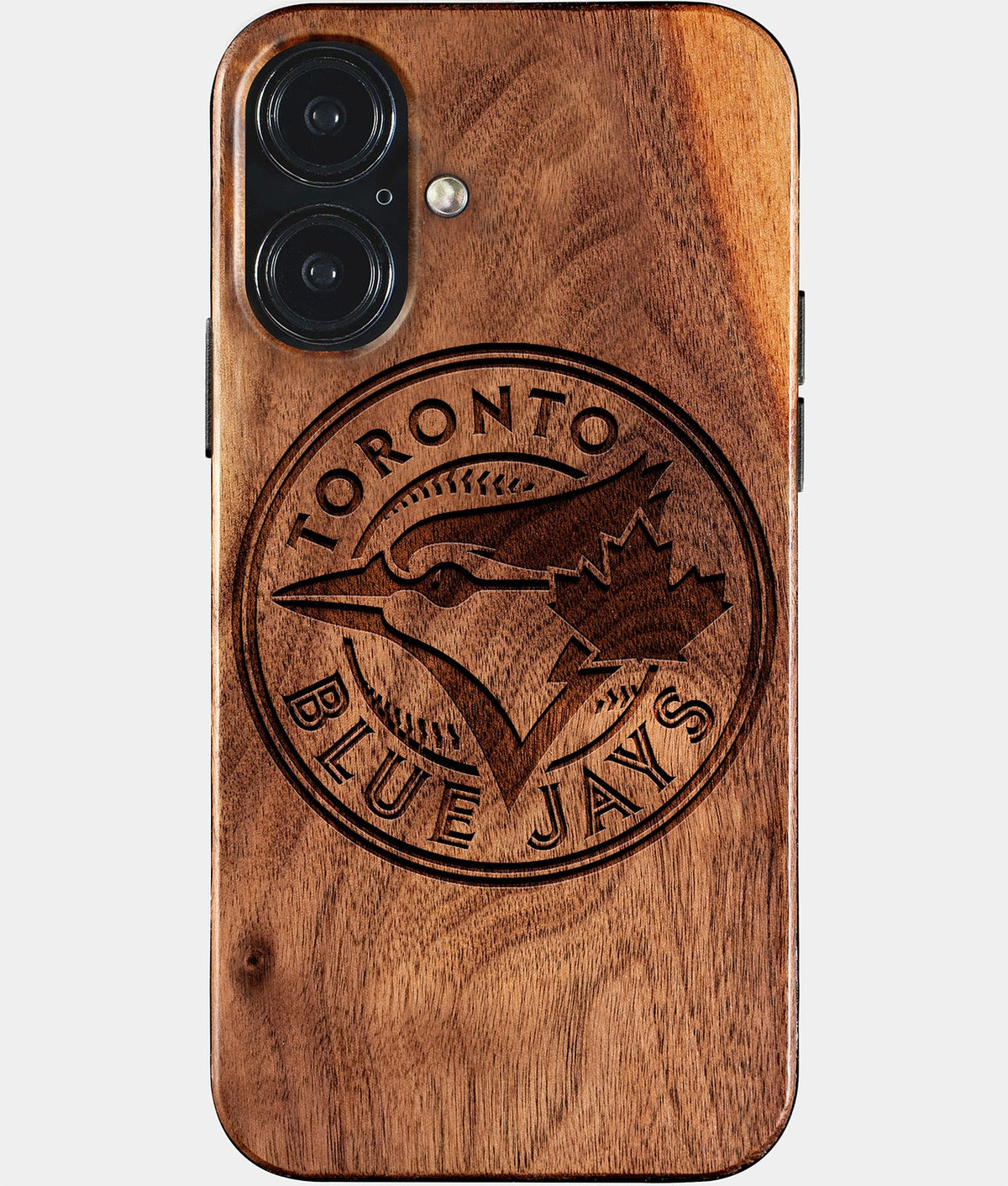 Eco-friendly Toronto Blue Jays iPhone 17 Case - Carved Wood Custom Toronto Blue Jays Gift For Him - Monogrammed Personalized iPhone 17 Cover By Aldergrove & Oak