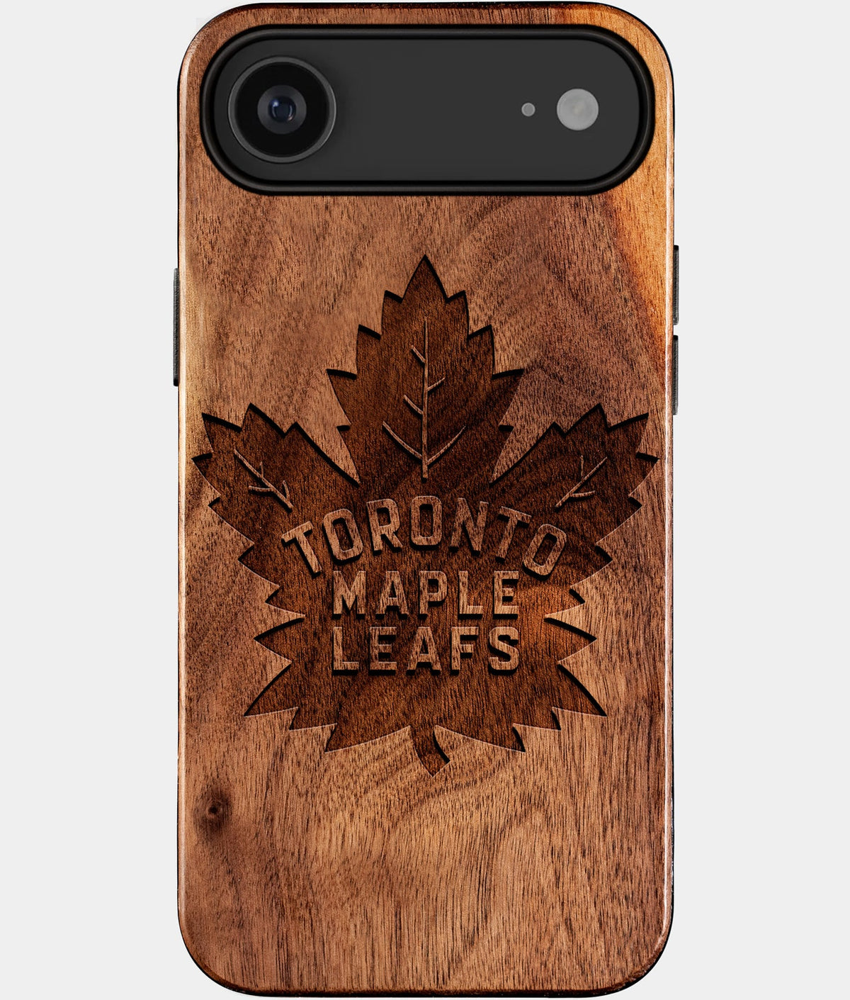 Eco-friendly Toronto Maple Leafs iPhone 17 Air Case - Carved Wood Custom Toronto Maple Leafs Gift For Him - Monogrammed Personalized iPhone 17 Air Cover By Aldergrove & Oak
