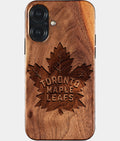 Eco-friendly Toronto Maple Leafs iPhone 17 Case - Carved Wood Custom Toronto Maple Leafs Gift For Him - Monogrammed Personalized iPhone 17 Cover By Aldergrove & Oak