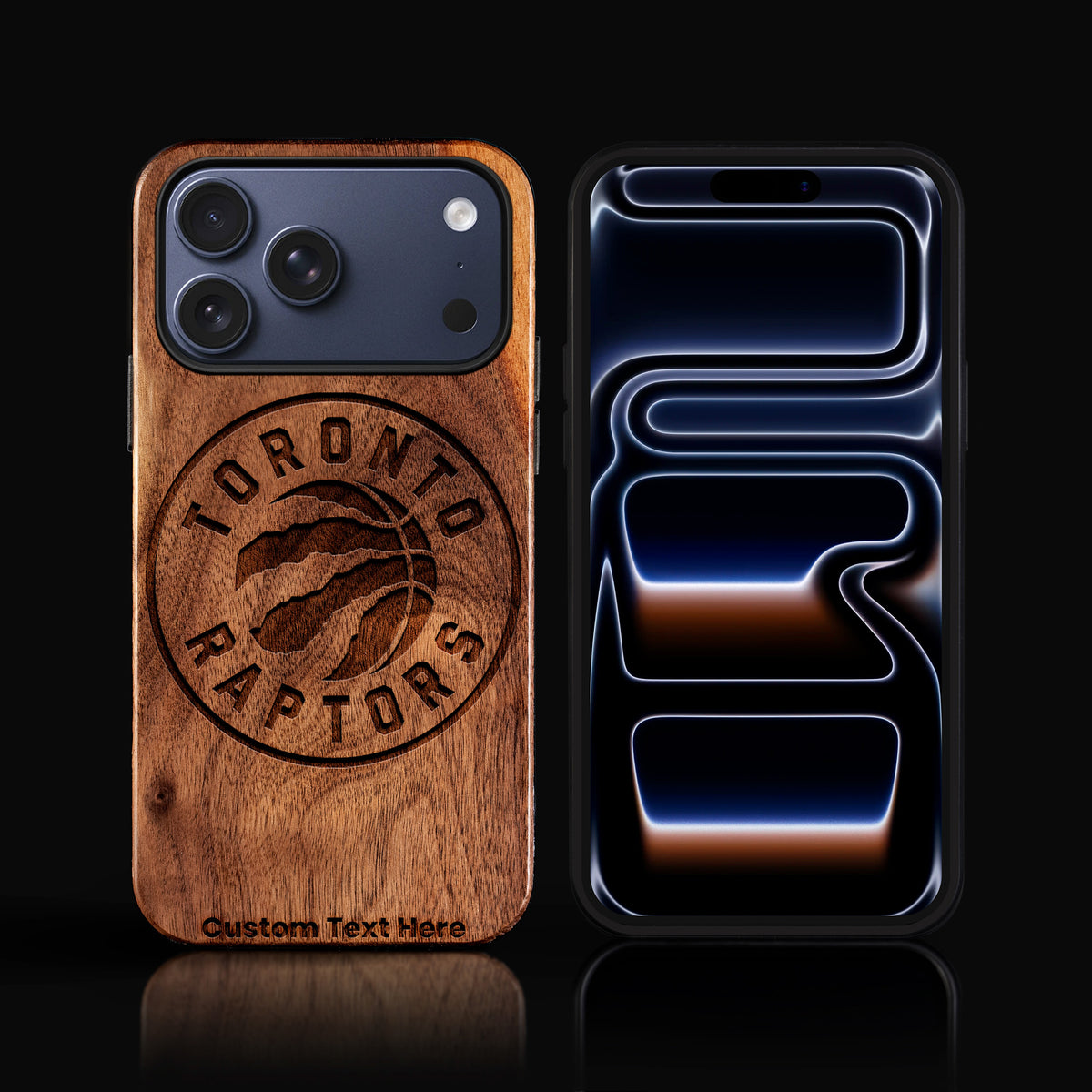 Custom Toronto Raptors iPhone 17/17 Pro/17 Pro Max/17 Air Case - Carved Wood Raptors Cover