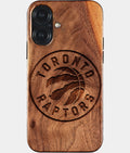 Eco-friendly Toronto Raptors iPhone 17 Case - Carved Wood Custom Toronto Raptors Gift For Him - Monogrammed Personalized iPhone 17 Cover By Aldergrove & Oak