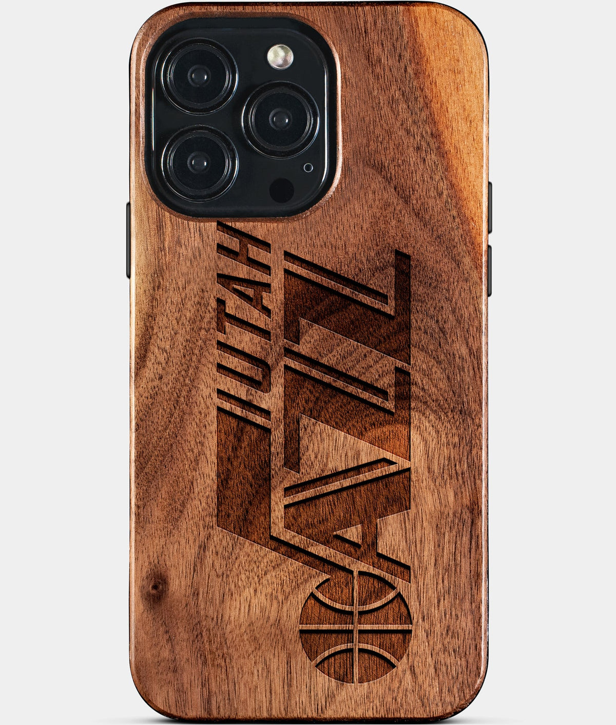 Custom Utah Jazz iPhone 15/15 Pro/15 Pro Max/15 Plus Case - Wood Utah Jazz Cover - Eco-friendly Utah Jazz iPhone 15 Case - Carved Wood Custom Utah Jazz Gift For Him - Monogrammed Personalized iPhone 15 Cover By Aldergrove & Oak