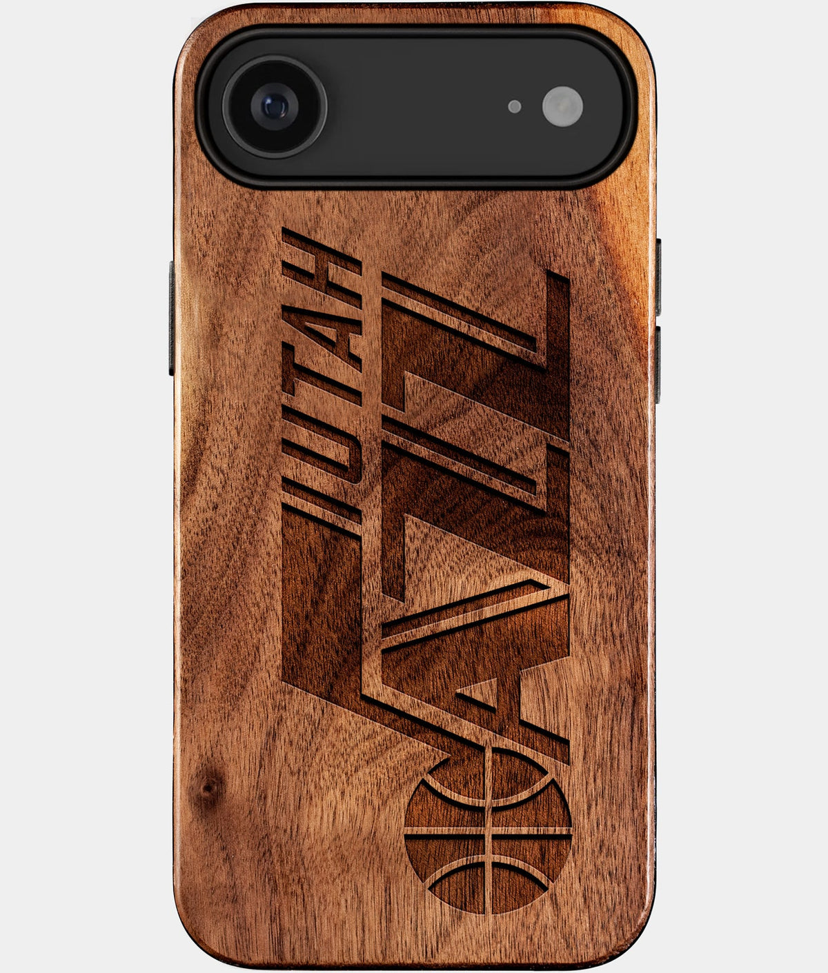 Eco-friendly Utah Jazz iPhone 17 Air Case - Carved Wood Custom Utah Jazz Gift For Him - Monogrammed Personalized iPhone 17 Air Cover By Aldergrove & Oak