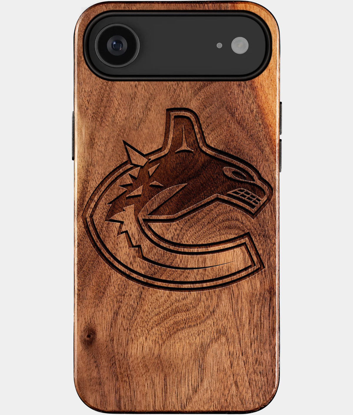 Eco-friendly Vancouver Canucks iPhone 17 Air Case - Carved Wood Custom Vancouver Canucks Gift For Him - Monogrammed Personalized iPhone 17 Air Cover By Aldergrove & Oak