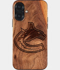 Eco-friendly Vancouver Canucks iPhone 17 Case - Carved Wood Custom Vancouver Canucks Gift For Him - Monogrammed Personalized iPhone 17 Cover By Aldergrove & Oak