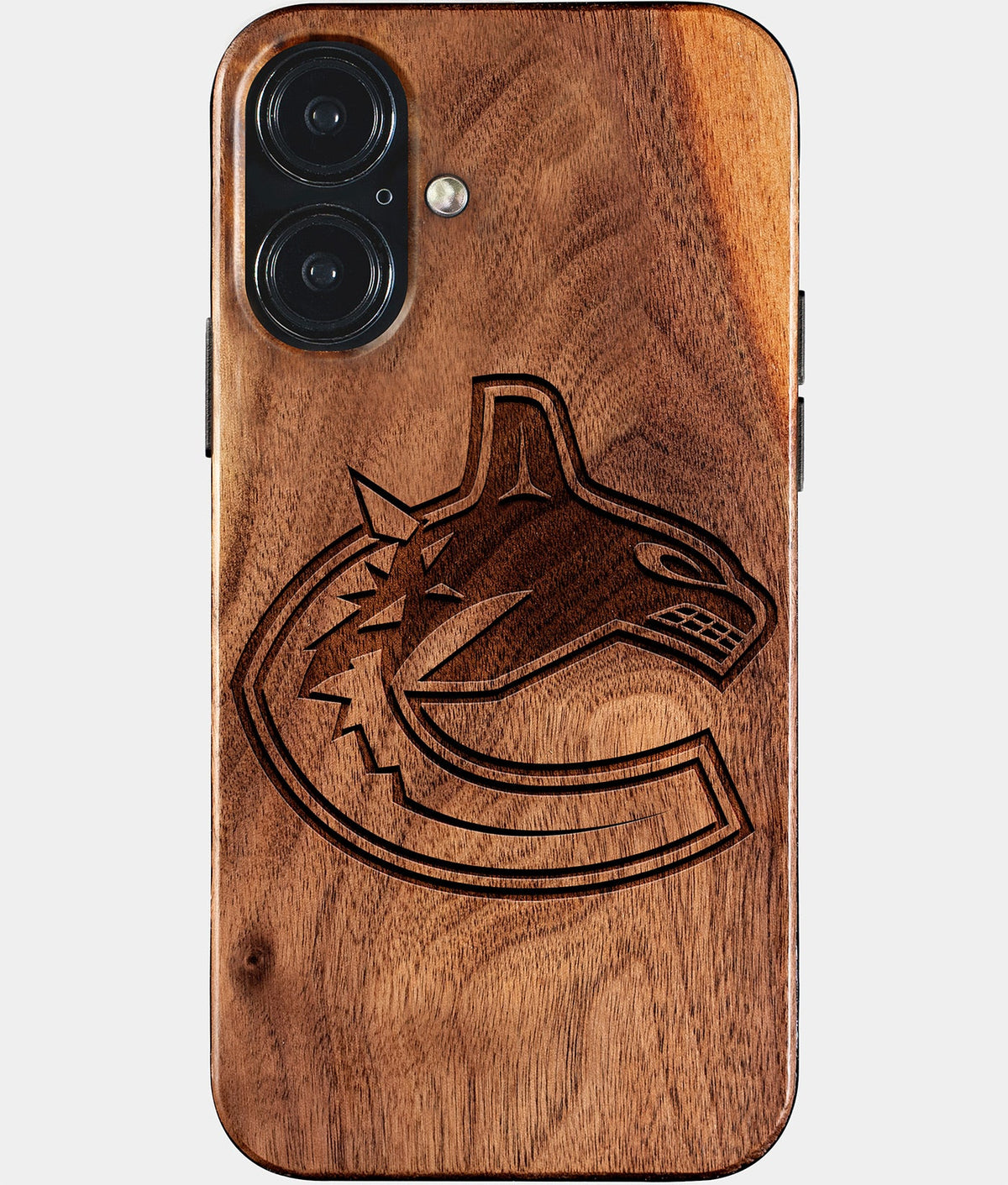 Eco-friendly Vancouver Canucks iPhone 17 Case - Carved Wood Custom Vancouver Canucks Gift For Him - Monogrammed Personalized iPhone 17 Cover By Aldergrove & Oak