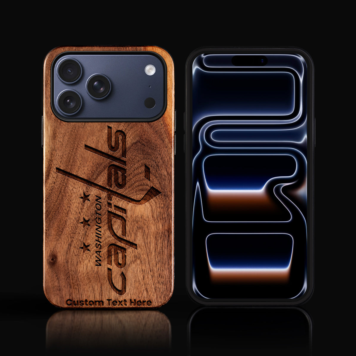 Custom Washington Capitals iPhone 17/17 Pro/17 Pro Max/17 Air Case - Carved Wood Capitals Cover
