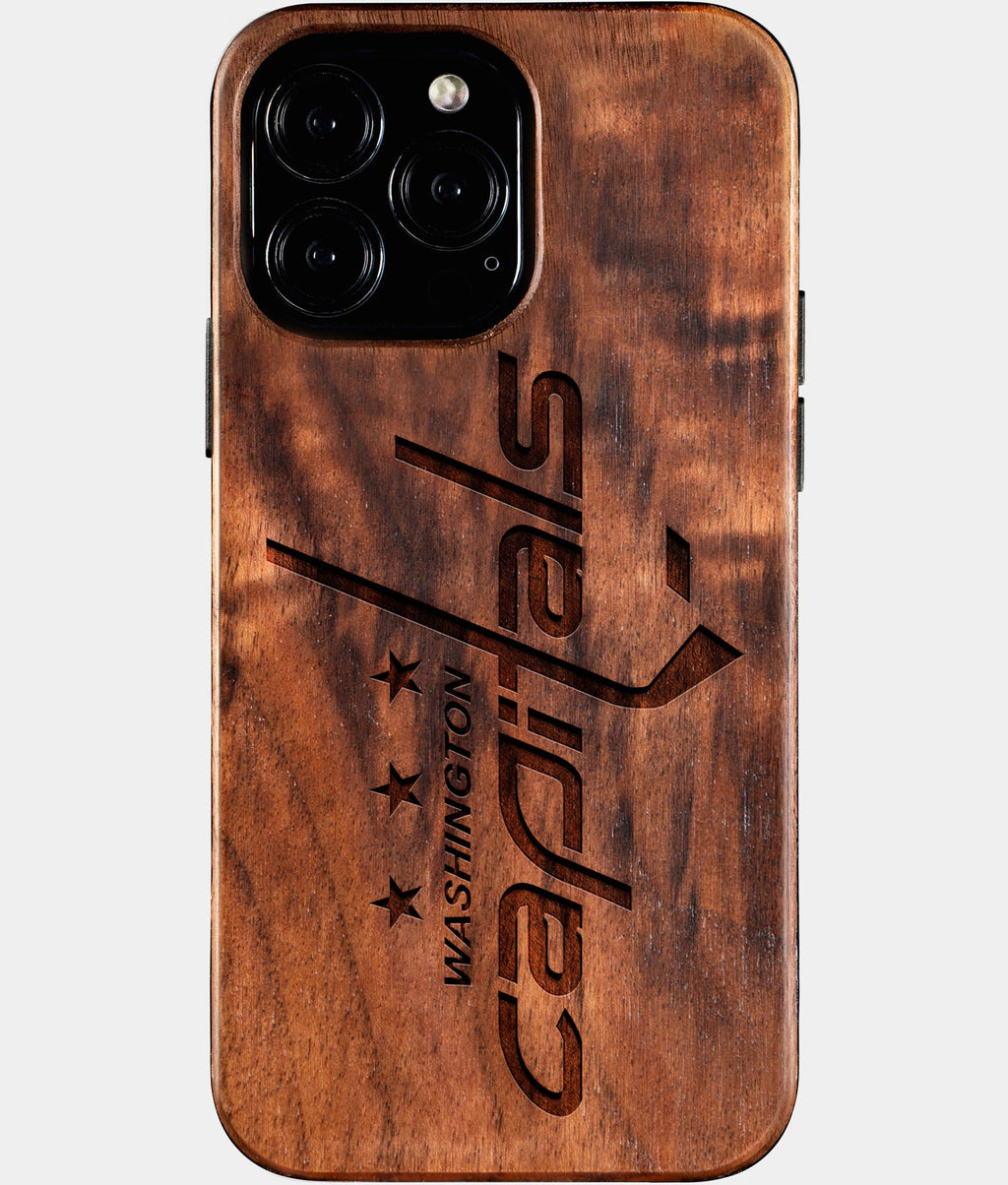 Custom Washington Capitals iPhone 16/16 Pro/16 Pro Max/16 Plus Case - Wood Capitals Cover - Eco-friendly Washington Capitals iPhone 16 Case - Carved Wood Custom Washington Capitals Gift For Him - Monogrammed Personalized iPhone 16 Cover By Aldergrove & Oak