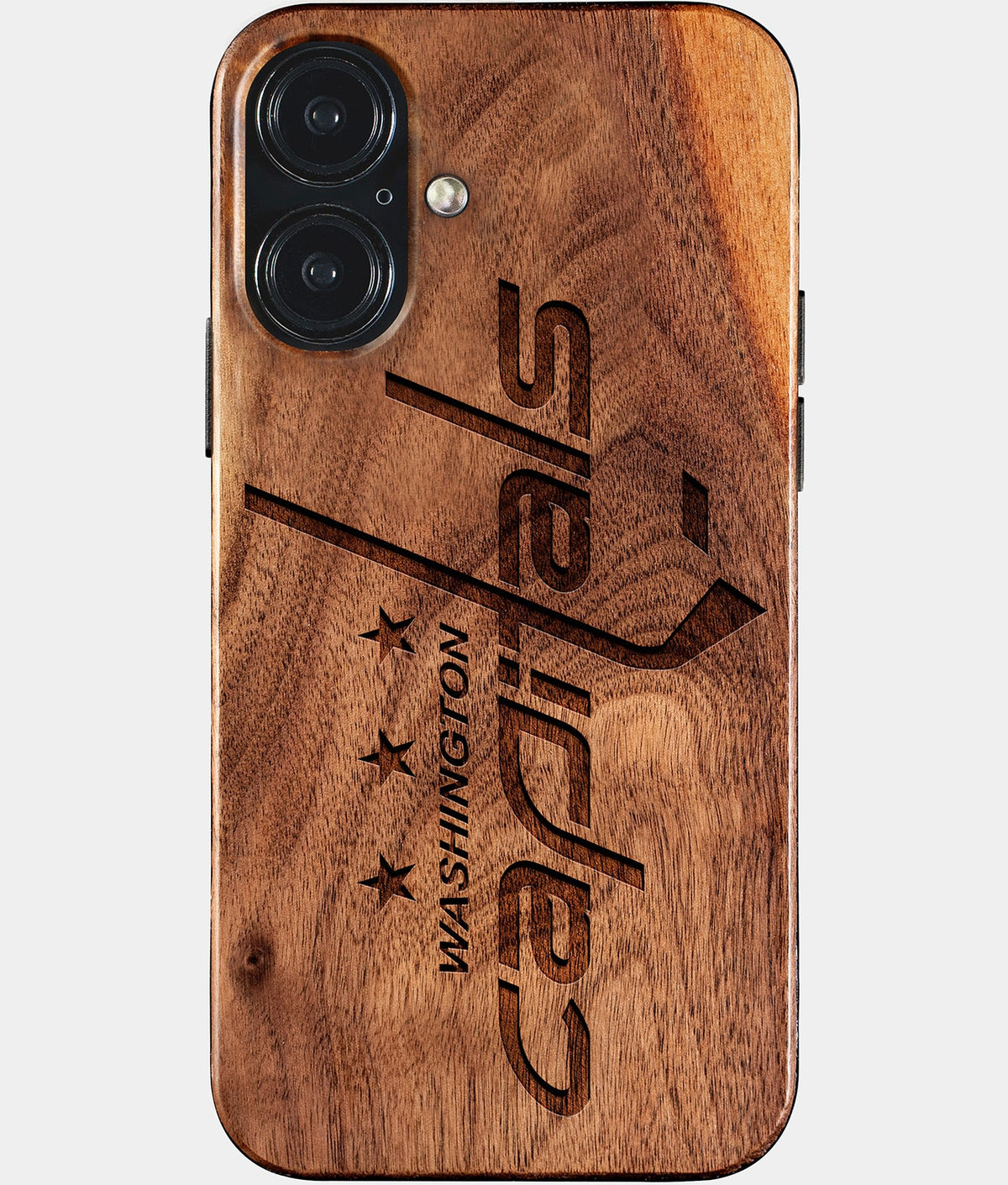 Eco-friendly Washington Capitals iPhone 17 Case - Carved Wood Custom Washington Capitals Gift For Him - Monogrammed Personalized iPhone 17 Cover By Aldergrove & Oak