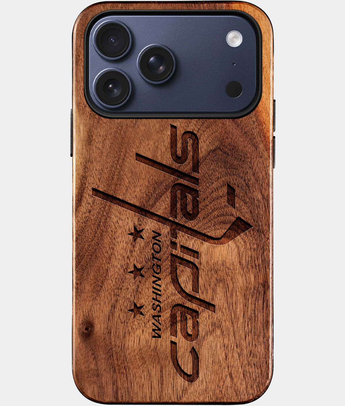 Eco-friendly Washington Capitals iPhone 17 Pro Case - Carved Wood Custom Washington Capitals Gift For Him - Monogrammed Personalized iPhone 17 Pro Cover By Aldergrove & Oak