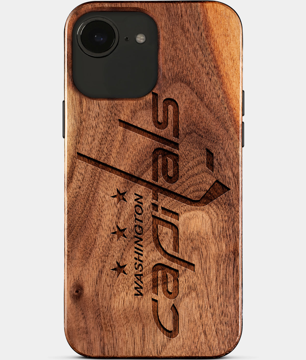 Eco-friendly Washington Capitals iPhone 17e Case - Carved Wood Custom Washington Capitals Gift For Him - Monogrammed Personalized iPhone 17e Cover By Aldergrove & Oak