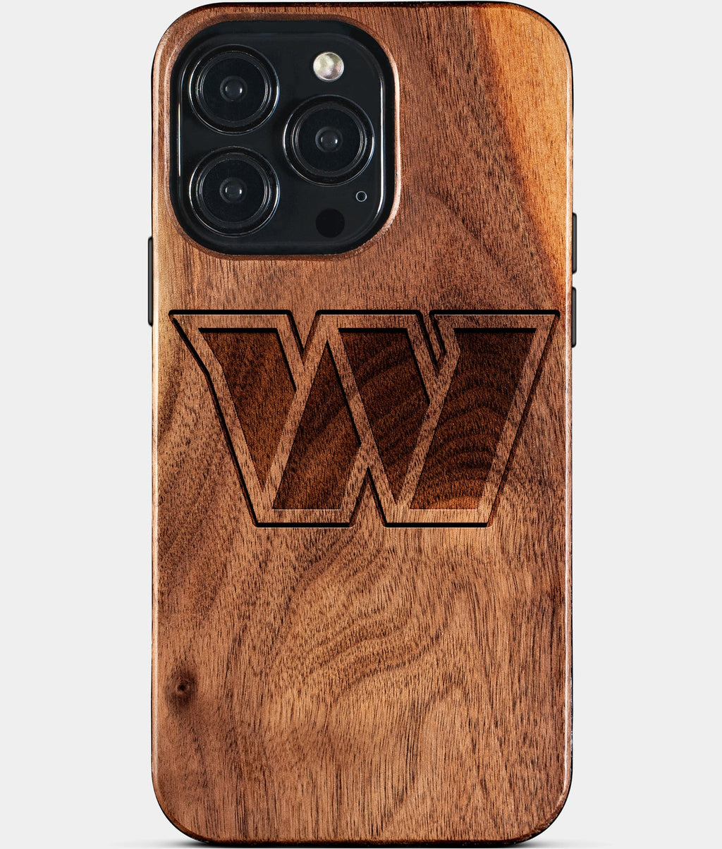 Custom Washington Commanders iPhone 15/15 Pro/15 Pro Max/15 Plus Case - Wood Washington Commanders Cover - Eco-friendly Washington Commanders iPhone 15 Case - Carved Wood Custom Washington Commanders Gift For Him - Monogrammed Personalized iPhone 15 Cover By Aldergrove & Oak