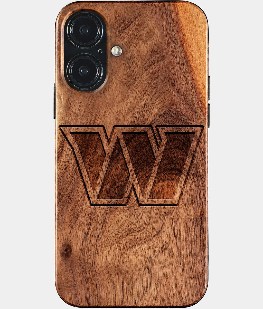 Eco-friendly Washington Commanders iPhone 17 Case - Carved Wood Custom Washington Commanders Gift For Him - Monogrammed Personalized iPhone 17 Cover By Aldergrove & Oak