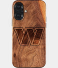Eco-friendly Washington Commanders iPhone 17 Case - Carved Wood Custom Washington Commanders Gift For Him - Monogrammed Personalized iPhone 17 Cover By Aldergrove & Oak