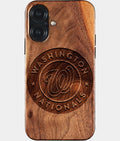 Eco-friendly Washington Nationals iPhone 17 Case - Carved Wood Custom Washington Nationals Gift For Him - Monogrammed Personalized iPhone 17 Cover By Aldergrove & Oak