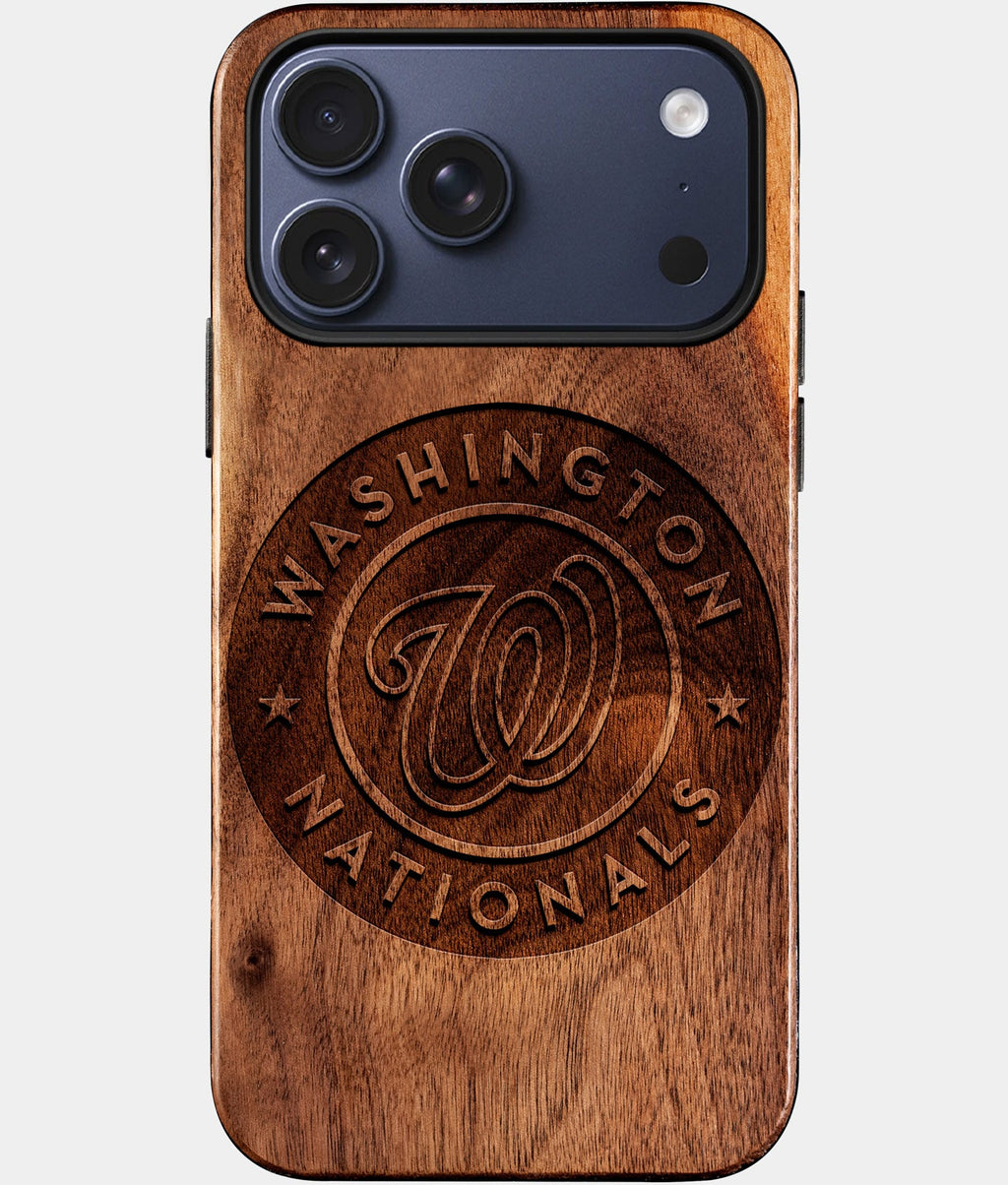 Custom Washington Nationals iPhone 17/17 Pro/17 Pro Max/17 Air Case - Wood Nationals Cover - Eco-friendly Washington Nationals iPhone 17 Case - Carved Wood Custom Washington Nationals Gift For Him - Monogrammed Personalized iPhone 17 Cover By Aldergrove & Oak