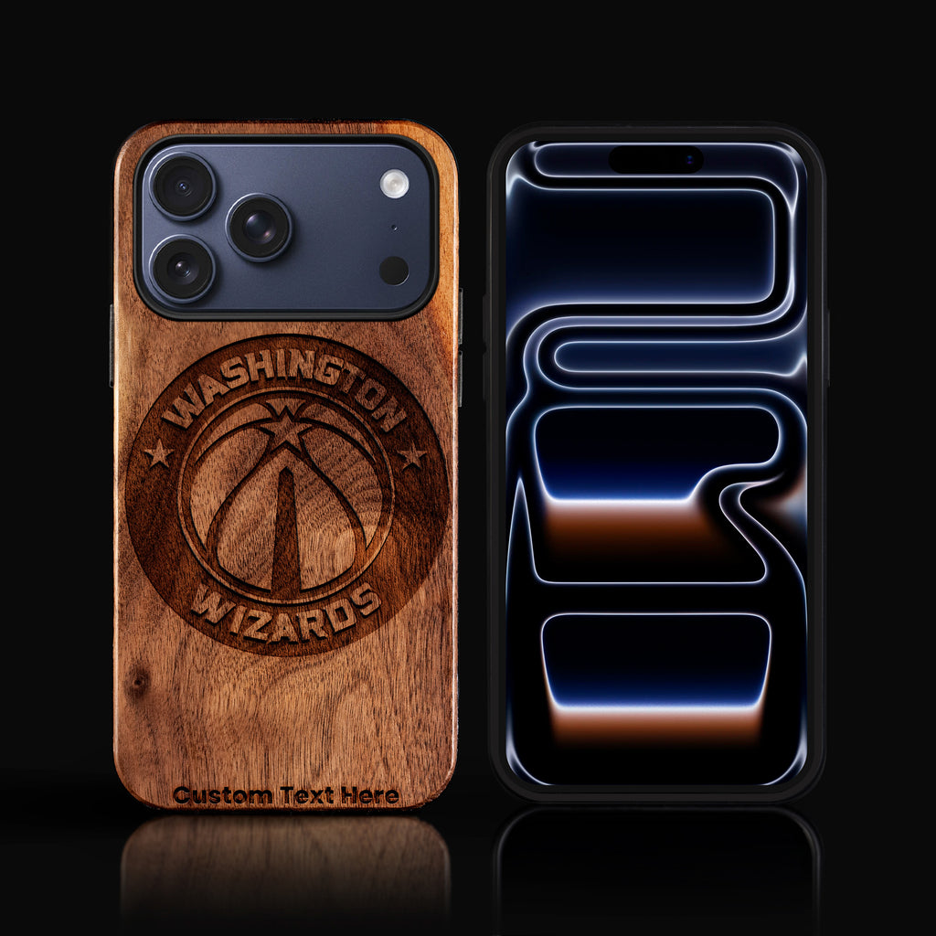 Custom Washington Wizards iPhone 17/17 Pro/17 Pro Max/17 Air Case - Carved Wood Wizards Cover