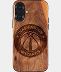 Eco-friendly Washington Wizards iPhone 17 Case - Carved Wood Custom Washington Wizards Gift For Him - Monogrammed Personalized iPhone 17 Cover By Aldergrove & Oak