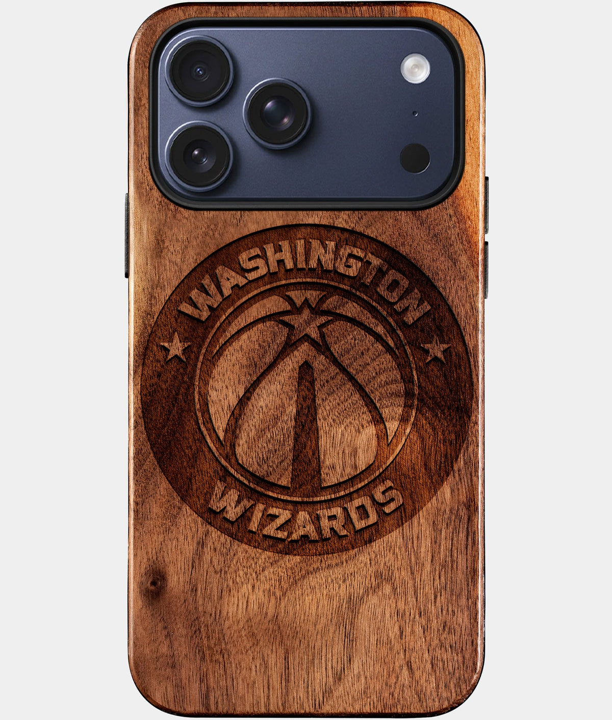 Eco-friendly Washington Wizards iPhone 17 Pro Max Case - Carved Wood Custom Washington Wizards Gift For Him - Monogrammed Personalized iPhone 17 Pro Max Cover By Aldergrove & Oak