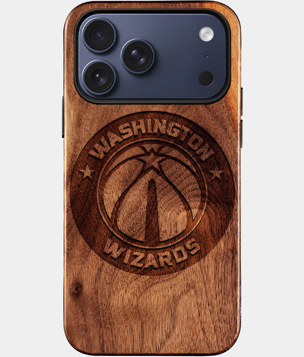Custom Washington Wizards iPhone 17/17 Pro/17 Pro Max/17 Air Case - Wood Wizards Cover - Eco-friendly Washington Wizards iPhone 17 Case - Carved Wood Custom Washington Wizards Gift For Him - Monogrammed Personalized iPhone 17 Cover By Aldergrove & Oak