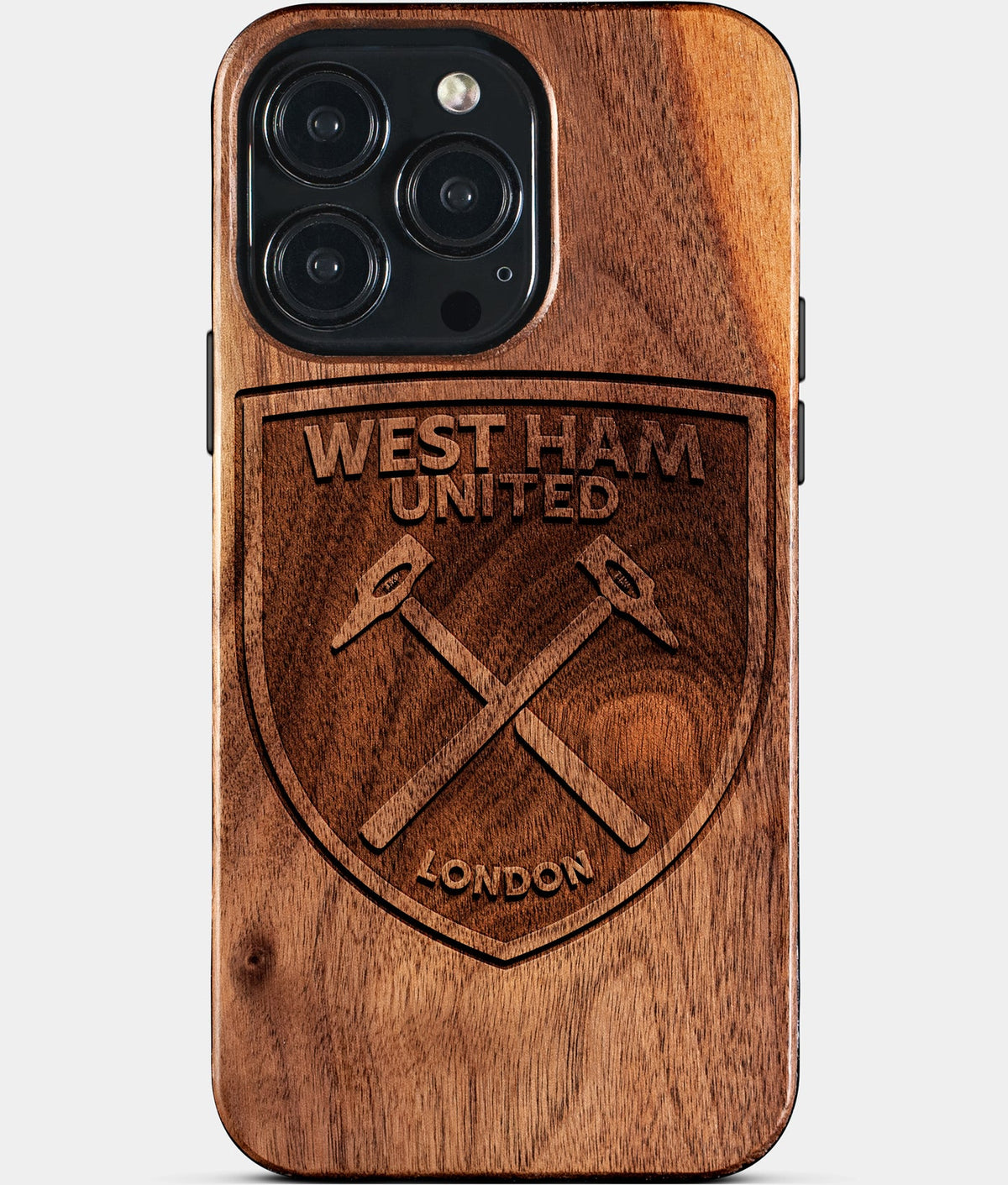 Custom West Ham United F.C. iPhone 15/15 Pro/15 Pro Max/15 Plus Case - Wood West Ham United FC Cover - Eco-friendly West Ham United FC iPhone 15 Case - Carved Wood Custom West Ham United FC Gift For Him - Monogrammed Personalized iPhone 15 Cover By Aldergrove & Oak
