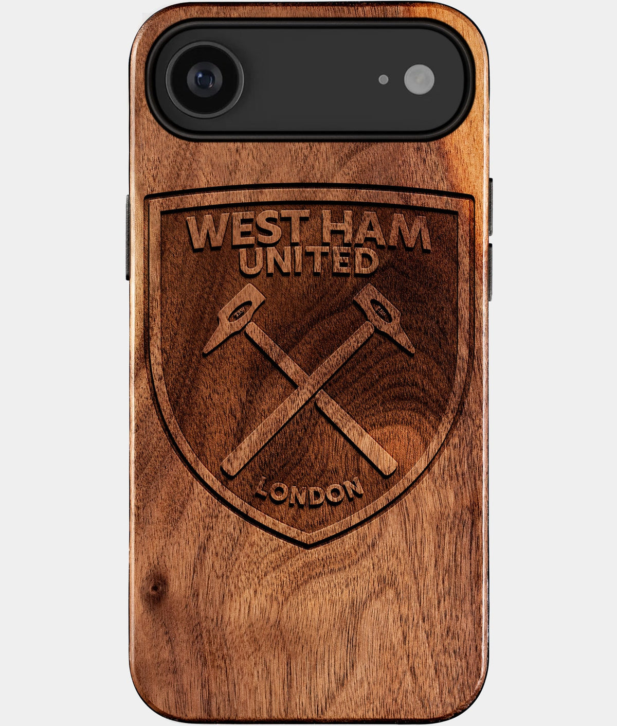 Eco-friendly West Ham United FC iPhone 17 Air Case - Carved Wood Custom West Ham United FC Gift For Him - Monogrammed Personalized iPhone 17 Air Cover By Aldergrove & Oak