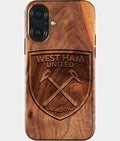 Eco-friendly West Ham United FC iPhone 17 Case - Carved Wood Custom West Ham United FC Gift For Him - Monogrammed Personalized iPhone 17 Cover By Aldergrove & Oak
