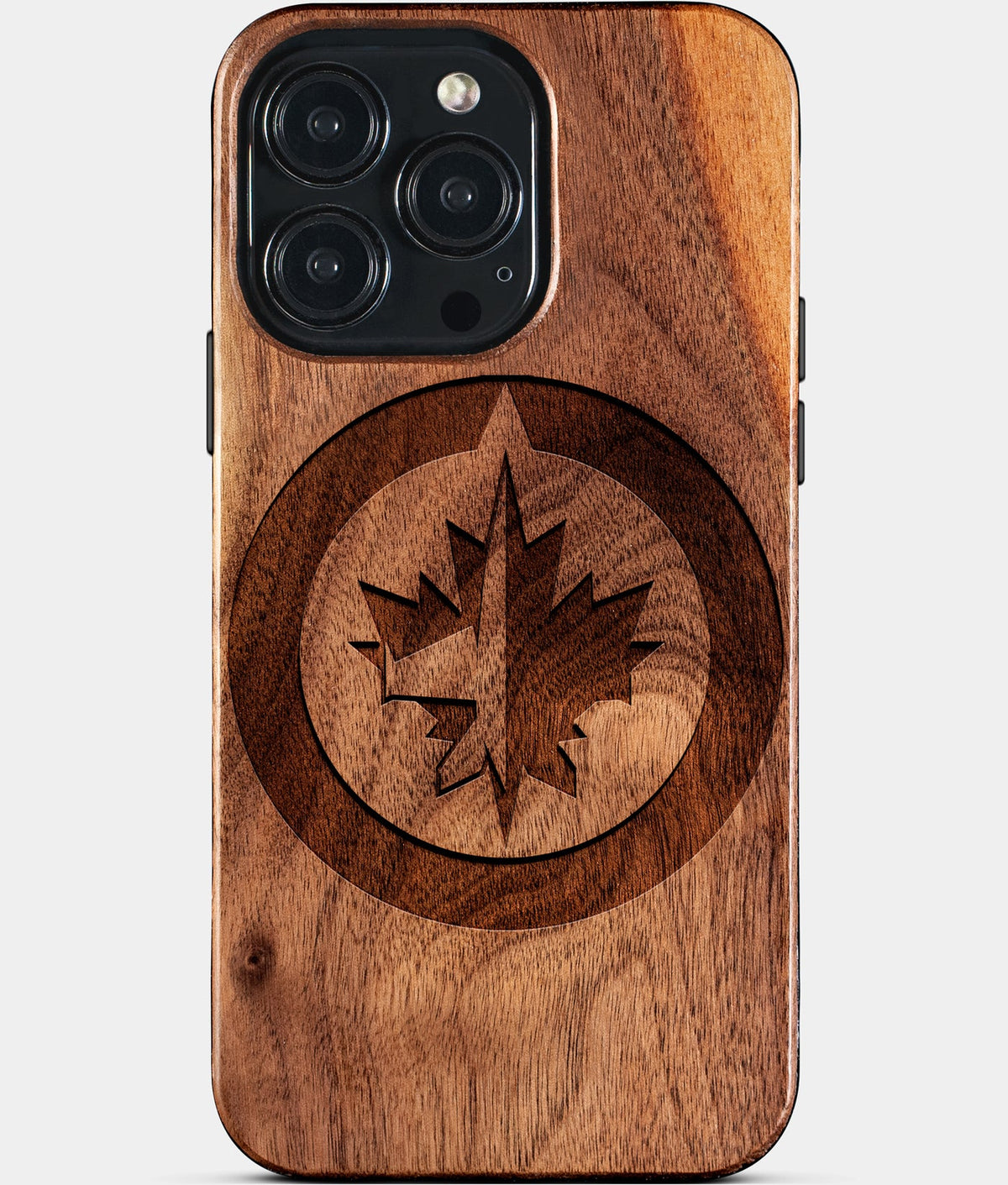 Custom Winnipeg Jets iPhone 15/15 Pro/15 Pro Max/15 Plus Case - Wood Winnipeg Jets Cover - Eco-friendly Winnipeg Jets iPhone 15 Case - Carved Wood Custom Winnipeg Jets Gift For Him - Monogrammed Personalized iPhone 15 Cover By Aldergrove & Oak