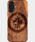 Eco-friendly Winnipeg Jets iPhone 17 Case - Carved Wood Custom Winnipeg Jets Gift For Him - Monogrammed Personalized iPhone 17 Cover By Aldergrove & Oak