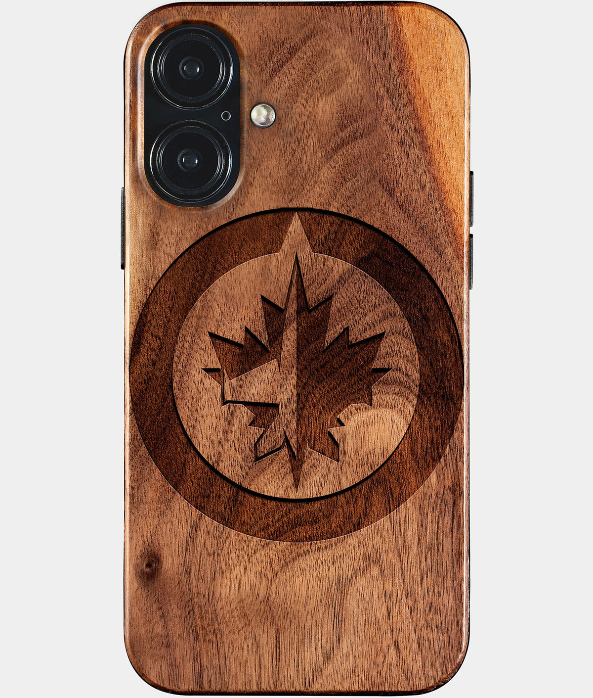 Eco-friendly Winnipeg Jets iPhone 17 Case - Carved Wood Custom Winnipeg Jets Gift For Him - Monogrammed Personalized iPhone 17 Cover By Aldergrove & Oak