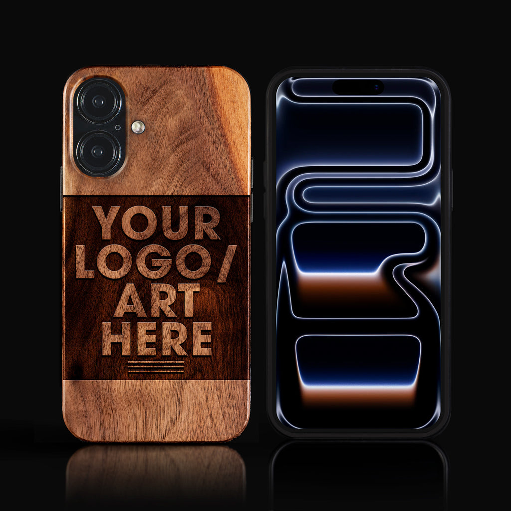 Personalized carved iPhone 17 case, crafted from natural wood. Our custom carved iPhone 17 covers offer natural protection and a unique touch for your device. Protect your phone from drops up to 25 feet. Includes Free Shipping and a Lifetime Warranty