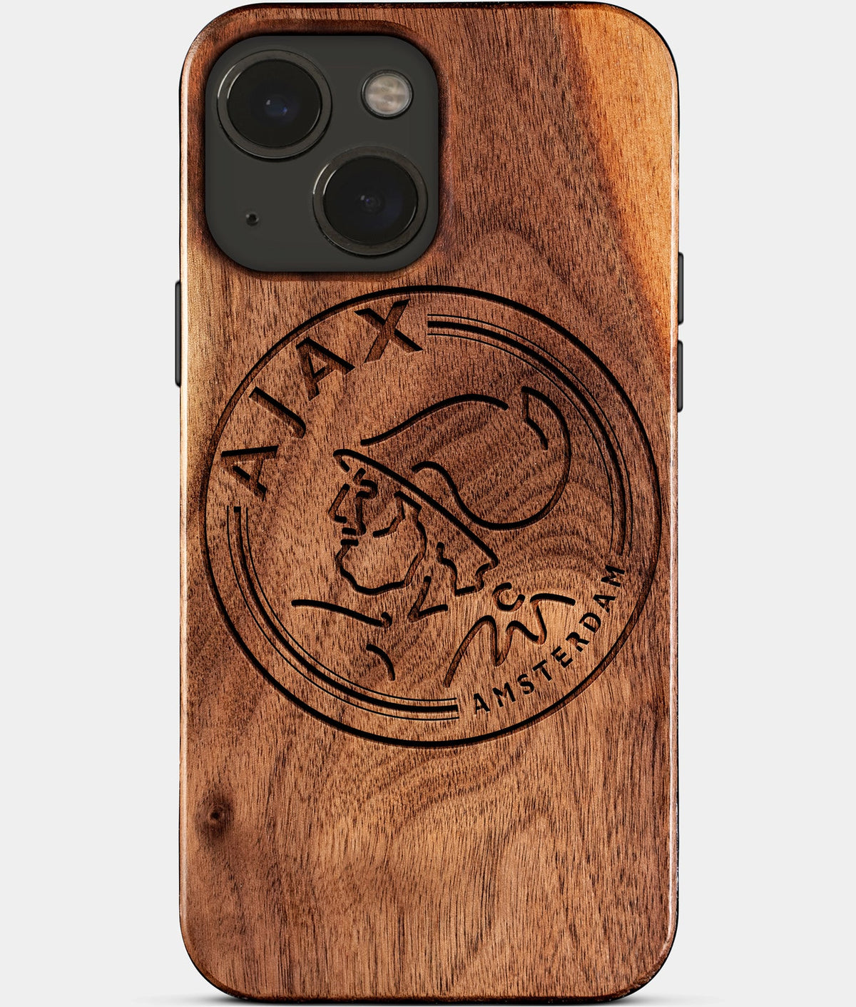 Eco-friendly AFC Ajax iPhone 15 Case - Carved Wood Custom AFC Ajax Gift For Him - Monogrammed Personalized iPhone 15 Cover By Aldergrove & Oak