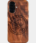 Eco-friendly AFC Ajax iPhone 16 Case - Carved Wood Custom AFC Ajax Gift For Him - Monogrammed Personalized iPhone 16 Cover By Aldergrove & Oak