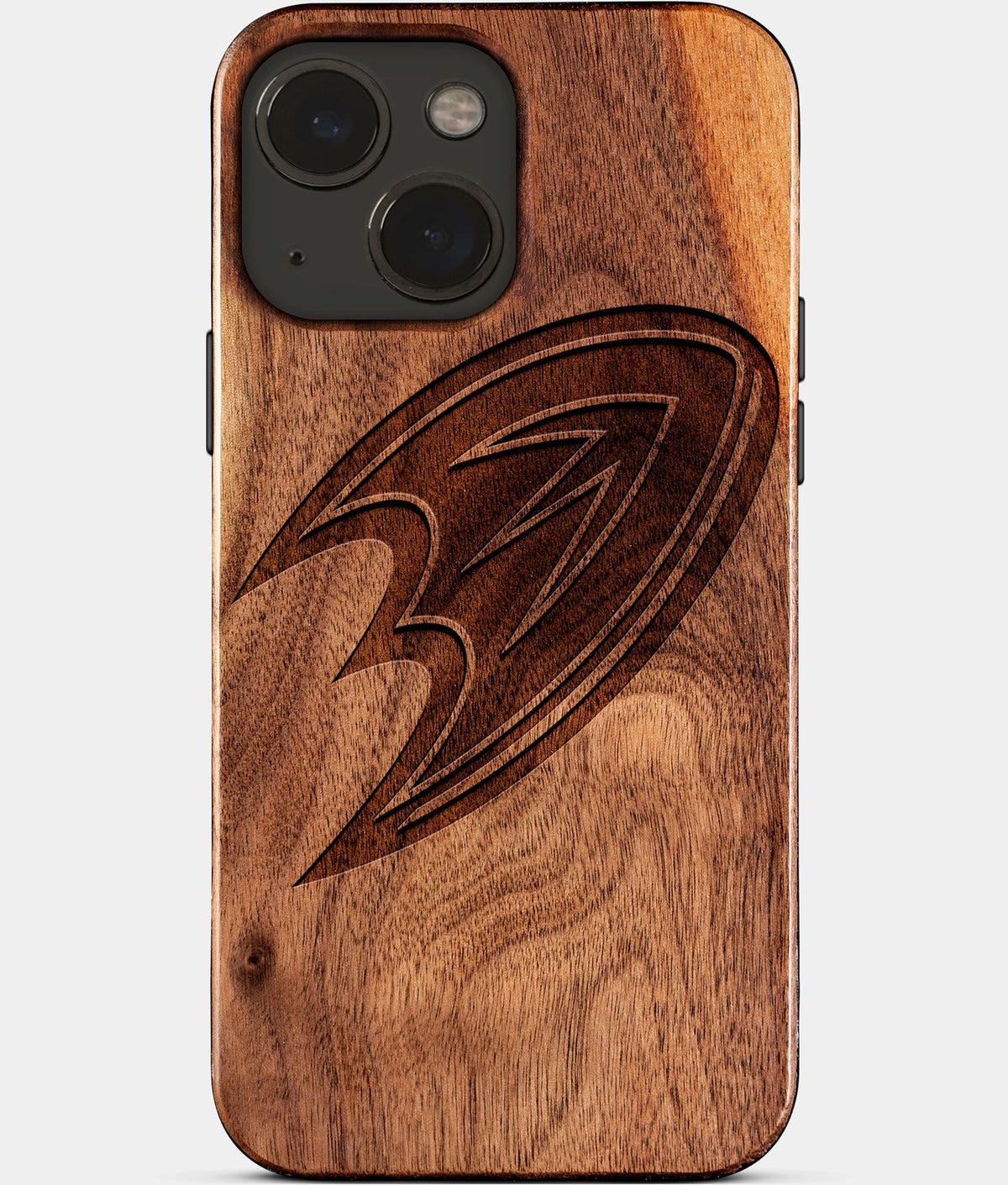 Eco-friendly Anaheim Ducks iPhone 15 Case - Carved Wood Custom Anaheim Ducks Gift For Him - Monogrammed Personalized iPhone 15 Cover By Aldergrove & Oak