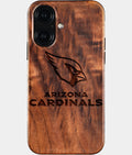 Eco-friendly Arizona Cardinals iPhone 16 Case - Carved Wood Custom Arizona Cardinals Gift For Him - Monogrammed Personalized iPhone 16 Cover By Aldergrove & Oak