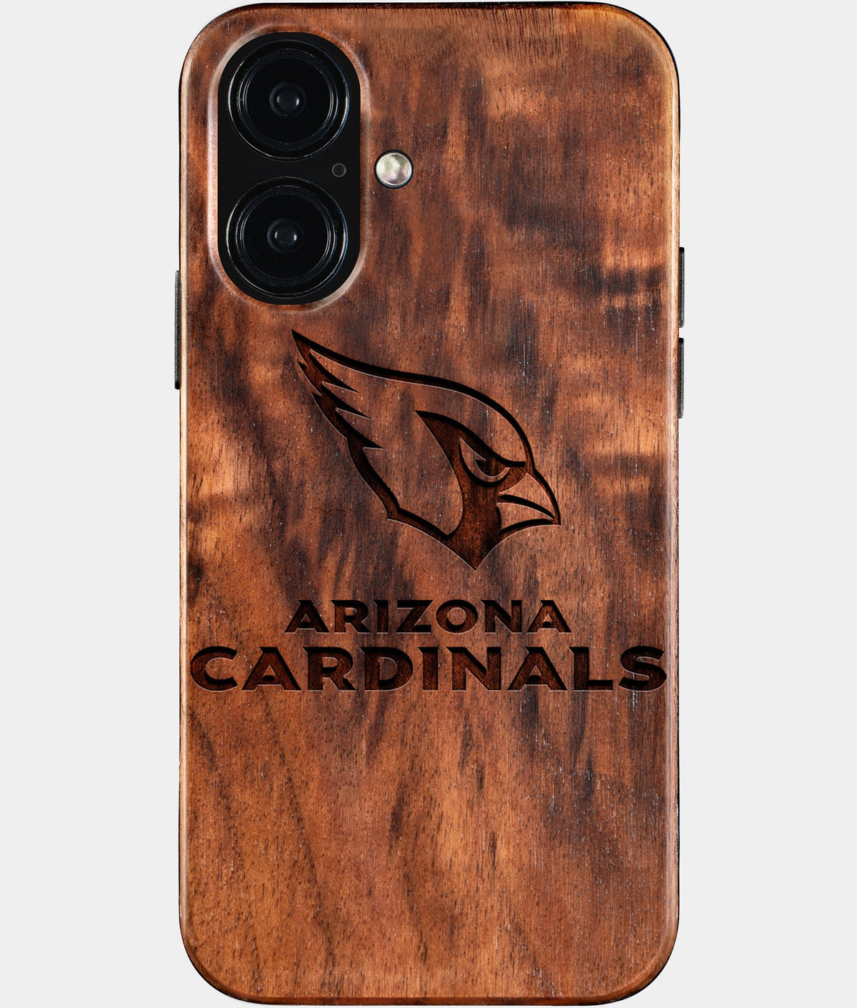 Eco-friendly Arizona Cardinals iPhone 16 Case - Carved Wood Custom Arizona Cardinals Gift For Him - Monogrammed Personalized iPhone 16 Cover By Aldergrove & Oak